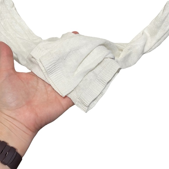 Rachel Zoe White 100% Linen Long Line Open Front Cardigan - Picture 3 of 12